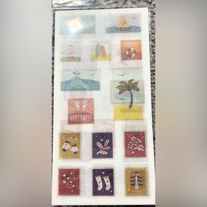 $2 SIX SHEETS OF TRAVEL STAMP STICKERS. NEW. $2 WITH ANY $10 ORDER OR MORE